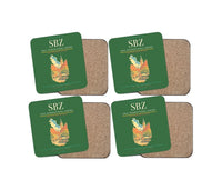 Thumbnail for Sibiu International Airport (SBZ) design on green 4 pieces set coaster