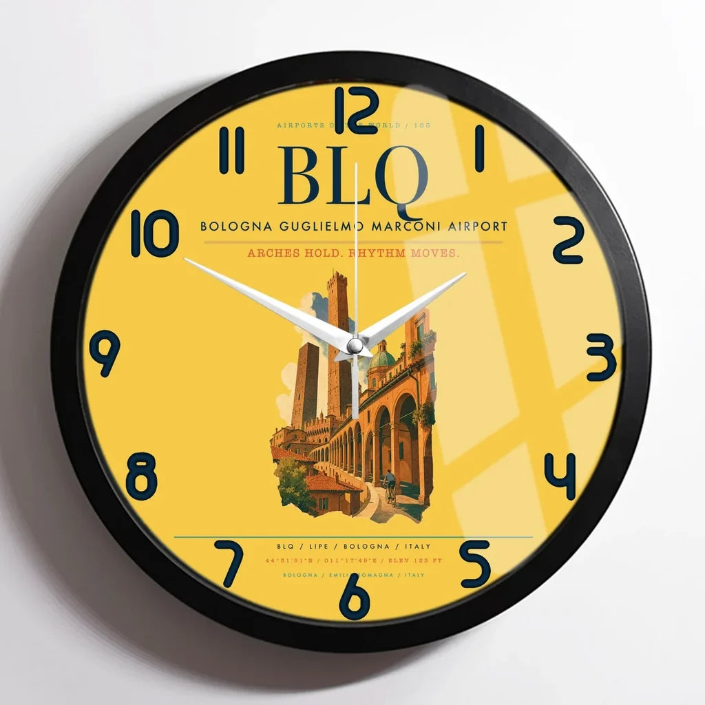 Bologna Guglielmo Marconi Airport BLQ Wall-Clock Framed - Yellow