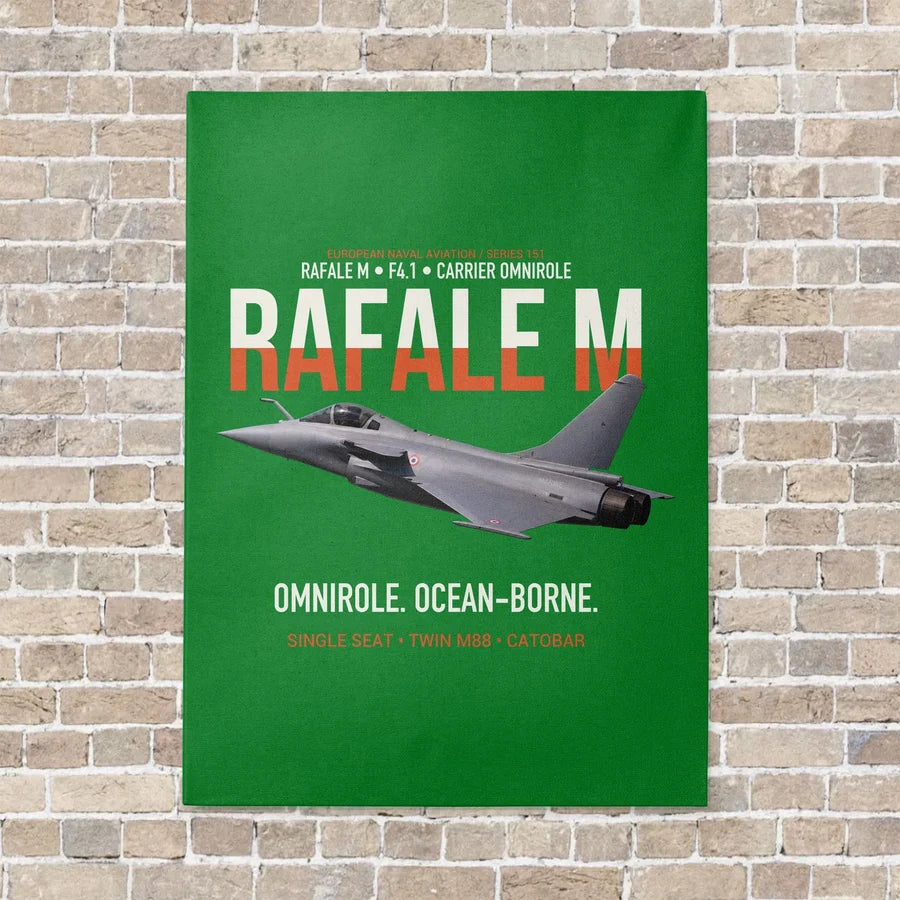 Dassault Rafale M F4.1 Carrier Omnirole Network vertical canvas print - no frame - green background