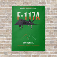 Thumbnail for F-117A Nighthawk Own The Night vertical canvas print - no frame - green background