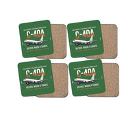 Thumbnail for C-40A Clipper Fleet Logistics Ready design on green 4 pieces set coaster