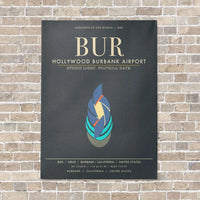 Thumbnail for Hollywood Burbank Airport BUR - Canvas Framed - Gray