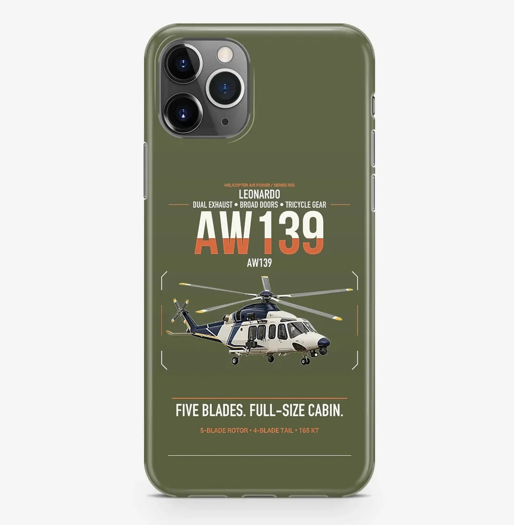 Leonardo AW139 design on green army magsafe iphone case, for iPhone Pro Max