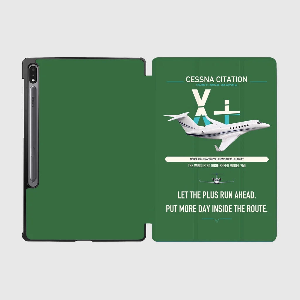 Cessna Citation X+ design on green samsung tablet tablet case