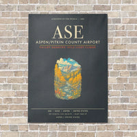 Thumbnail for Aspen - Pitkin County Airport ASE - Canvas Framed - Gray