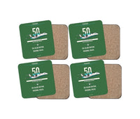Thumbnail for Fokker 50 design on green 4 pieces set coaster