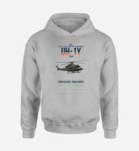 Thumbnail for Bell UH-1Y Venom design on light gray double-side hoodie, single-side print