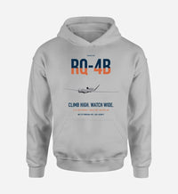 Thumbnail for RQ-4B Global Hawk design on light gray double-side hoodie, single-side print