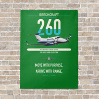 Thumbnail for Beechcraft King Air 260 vertical canvas print - no frame - green background