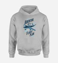 Thumbnail for SIGNAL 22 - Adventure Has A Flight Plan design on light gray hoodie single side
