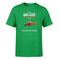 Thumbnail for Airbus MH-65E Dolphin design on green t-shirt, single-side print