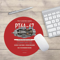 Thumbnail for PT6A-67 design on red round mouse pad