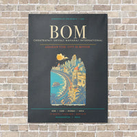 Thumbnail for Chhatrapati Shivaji Maharaj International Airport Mumbai BOM - Canvas Framed - Gray