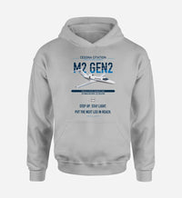 Thumbnail for Cessna Citation M2 Gen2 design on light gray double-side hoodie, single-side print