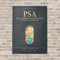 Thumbnail for Pisa Airport Galileo Galilei PSA - Canvas Framed - Gray