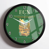 Thumbnail for Ercan International Airport (ECN) design on green framed wall clock