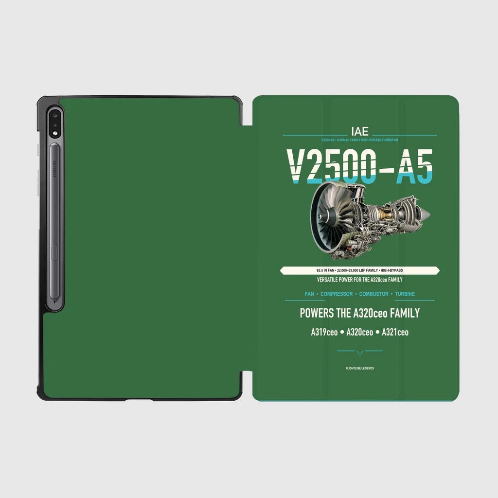 V2500-A5 design on green samsung tablet tablet case
