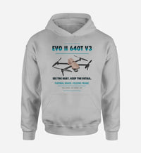 Thumbnail for Autel EVO II Dual 640T V3 design on light gray hoodie single side