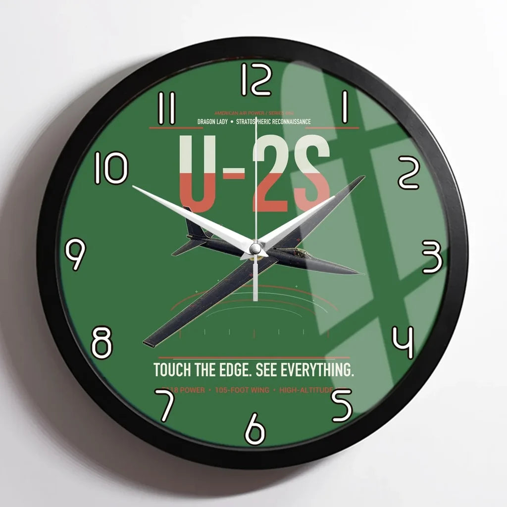 U-2S Dragon Lady design on green framed wall clock