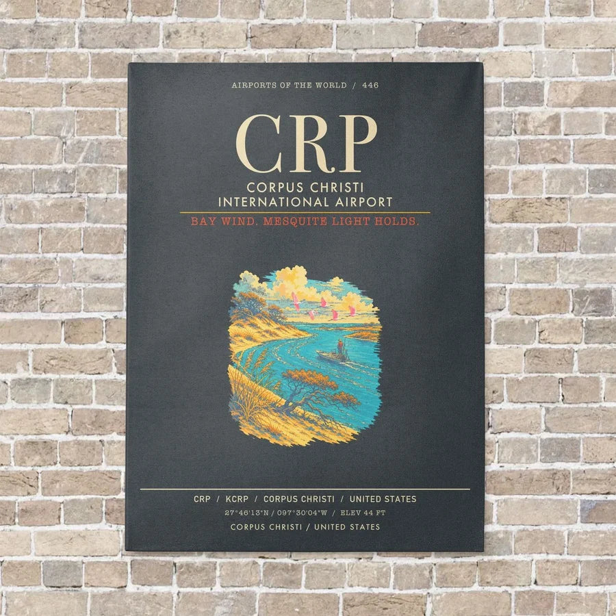 Corpus Christi International Airport CRP - Canvas Framed - Gray