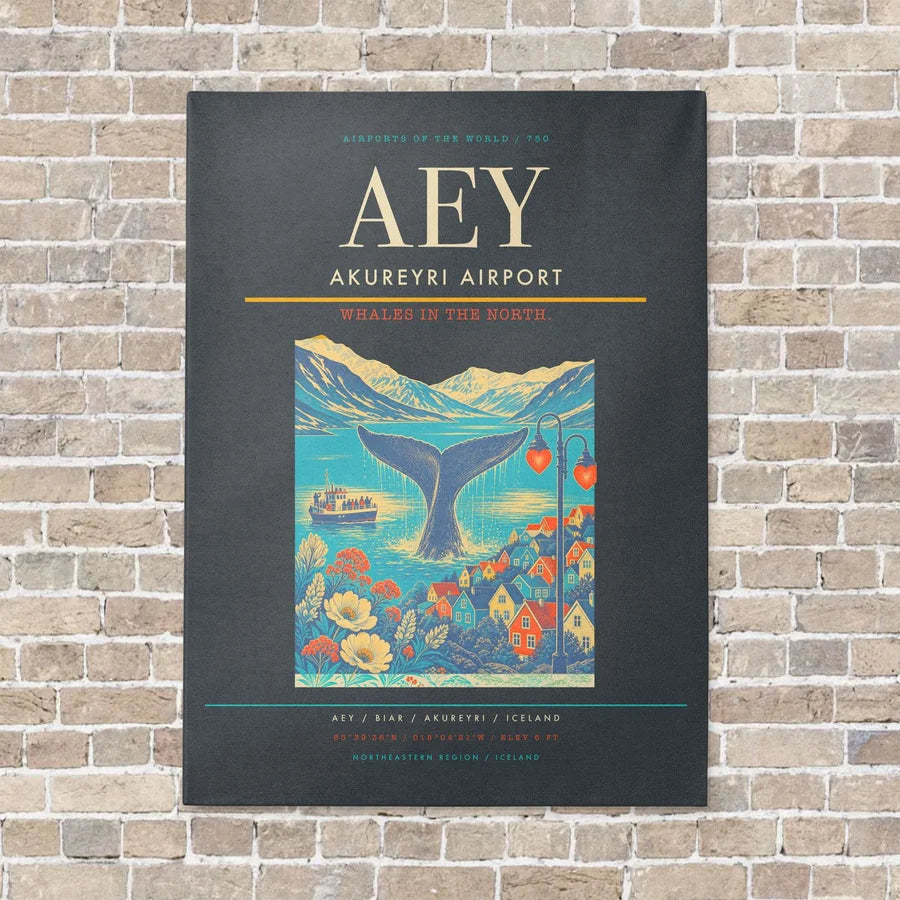 Akureyri Airport AEY - Canvas No Frame - Gray