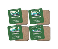 Thumbnail for DHC-6 Twin Otter Classic 300-G design on green 4 pieces set coaster