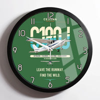 Thumbnail for Cessna 180J Skywagon design on green framed wall clock