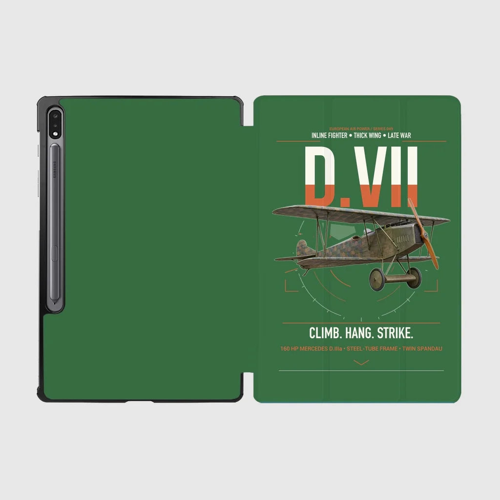 Fokker D.VII design on green samsung tablet tablet case
