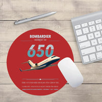 Thumbnail for Bombardier Challenger 650 design on red round mouse pad