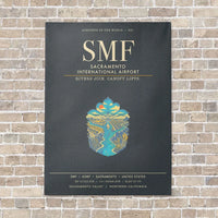 Thumbnail for Sacramento International Airport SMF - Canvas Framed - Gray