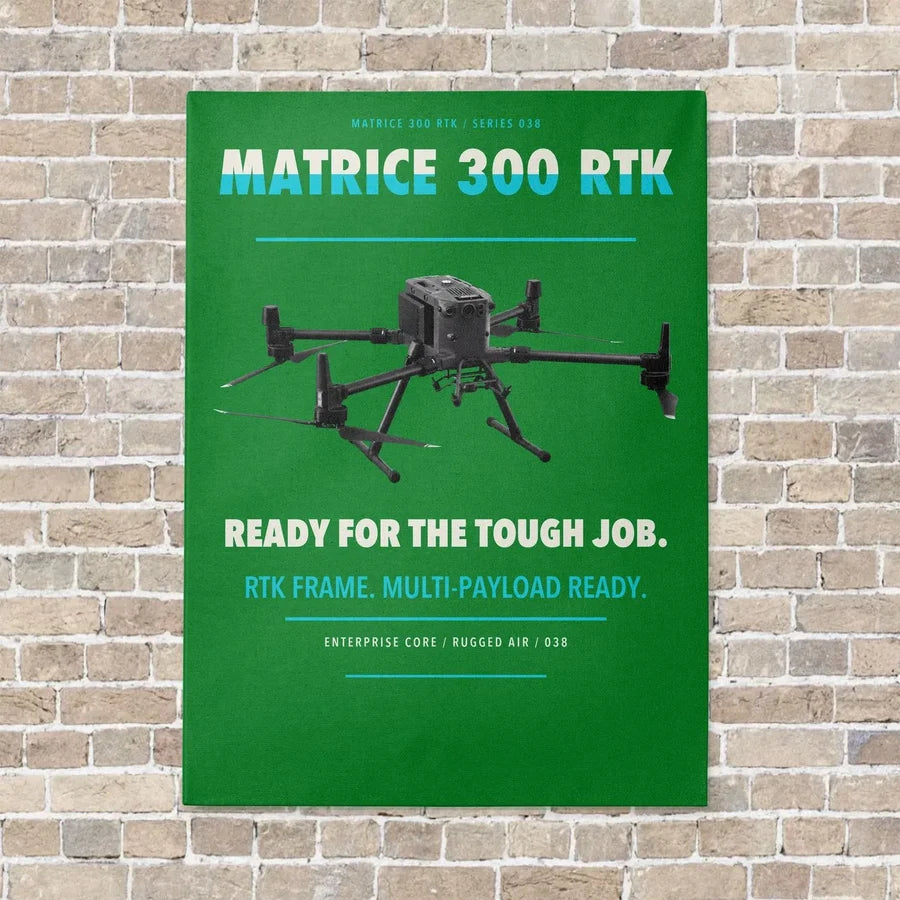 DJI Matrice 300 RTK vertical canvas print - no frame - green background