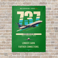 Thumbnail for Boeing 737-900ER vertical canvas print - no frame - green background