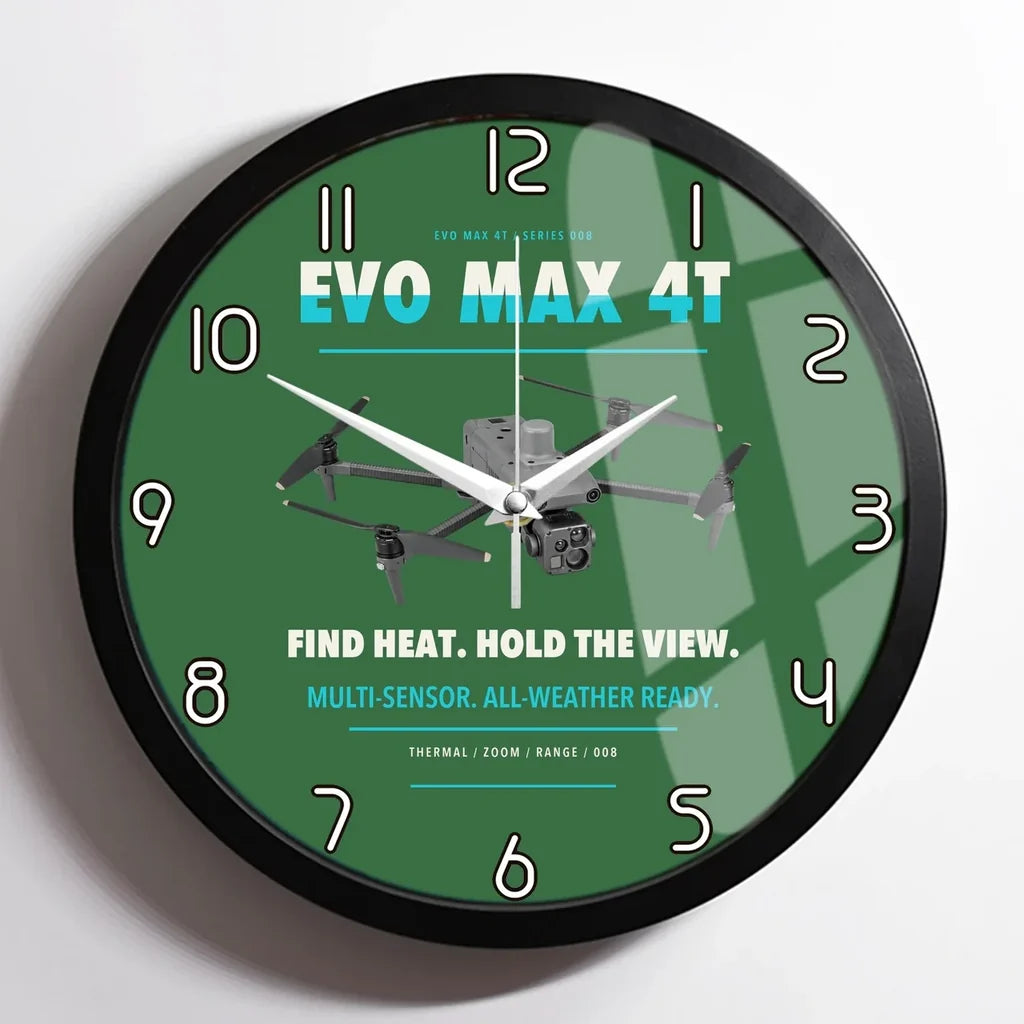 Autel EVO Max 4T design on green framed wall clock