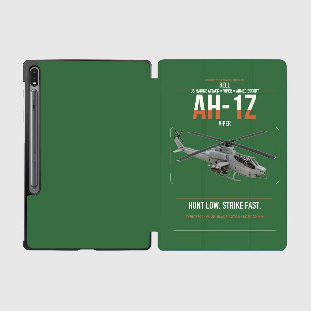 Bell AH-1Z Viper design on green samsung tablet tablet case