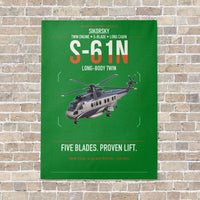 Thumbnail for Sikorsky S-61N vertical canvas print - no frame - green background