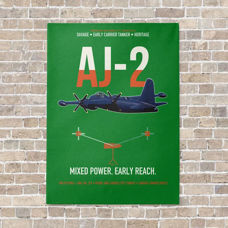 AJ-2 Savage Tanker vertical canvas print - no frame - green background