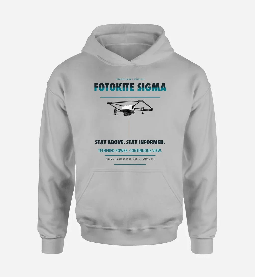 Fotokite Sigma design on light gray hoodie single side