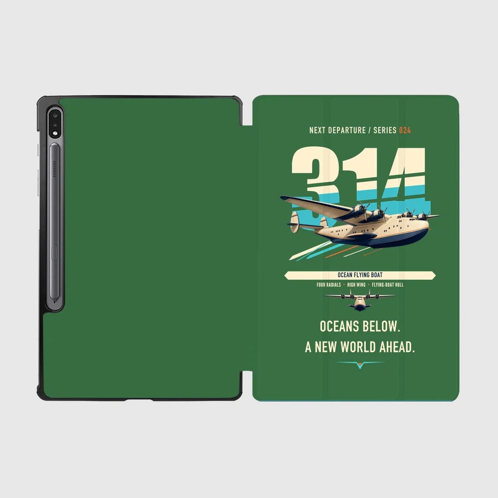 Boeing 314 Clipper design on green samsung tablet tablet case