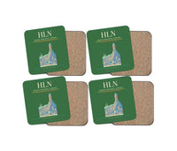 Thumbnail for Helena Regional Airport (HLN) design on green 4 pieces set coaster
