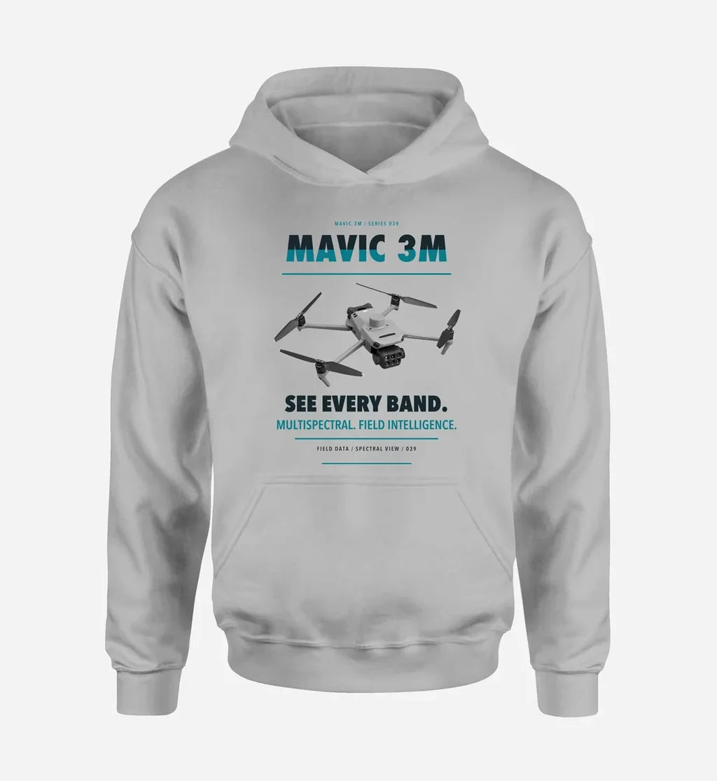 DJI Mavic 3 Multispectral design on light gray hoodie single side