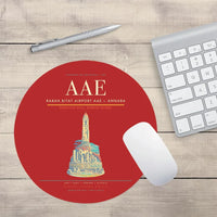 Thumbnail for Rabah Bitat Airport (AAE) design on red round mouse pad