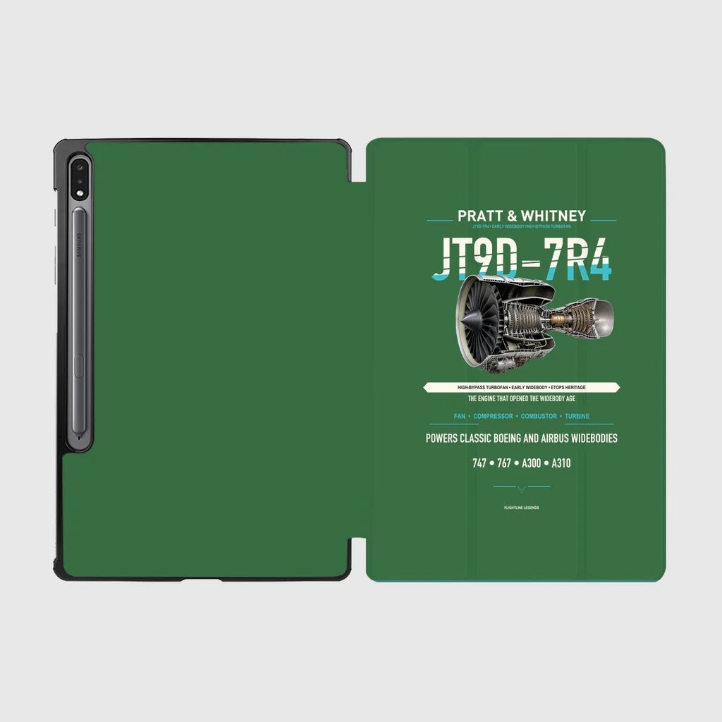 JT9D-7R4 design on green samsung tablet tablet case
