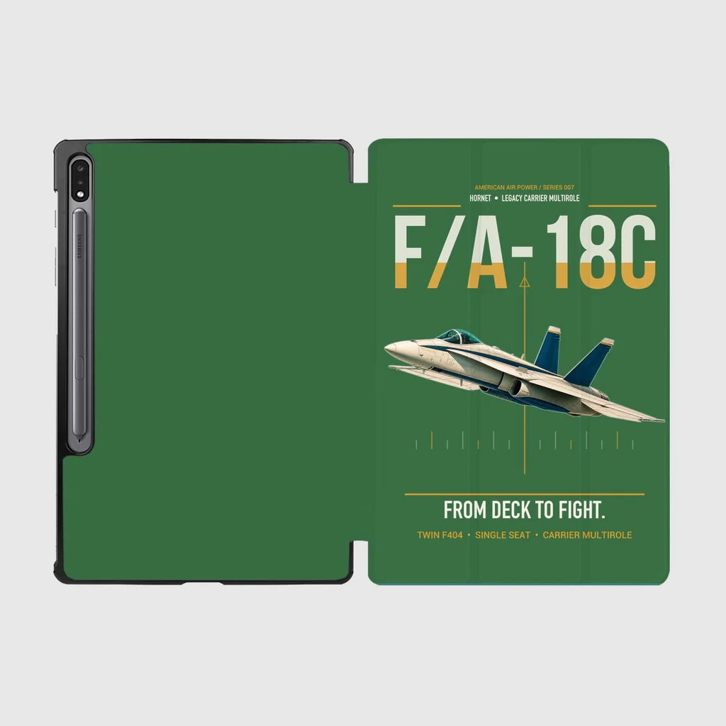 F-A-18C Hornet design on green samsung tablet tablet case