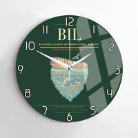 Thumbnail for Billings Logan International Airport BIL Wall-Clock No-Frame - Dark Green