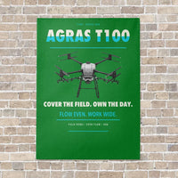 Thumbnail for DJI Agras T100 vertical canvas print - no frame - green background