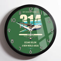 Thumbnail for Boeing 314 Clipper design on green framed wall clock
