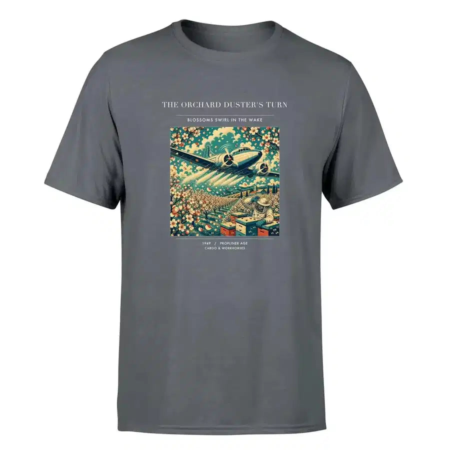 VINTAGE G4386 - The Orchard Duster's Turn - Premium T-Shirt design on gray premium t shirt
