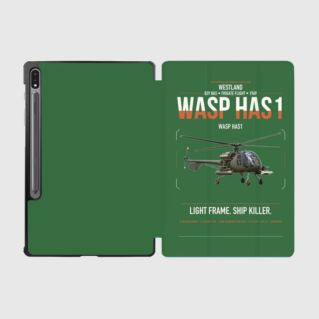 Westland Wasp HAS1 design on green samsung tablet tablet case