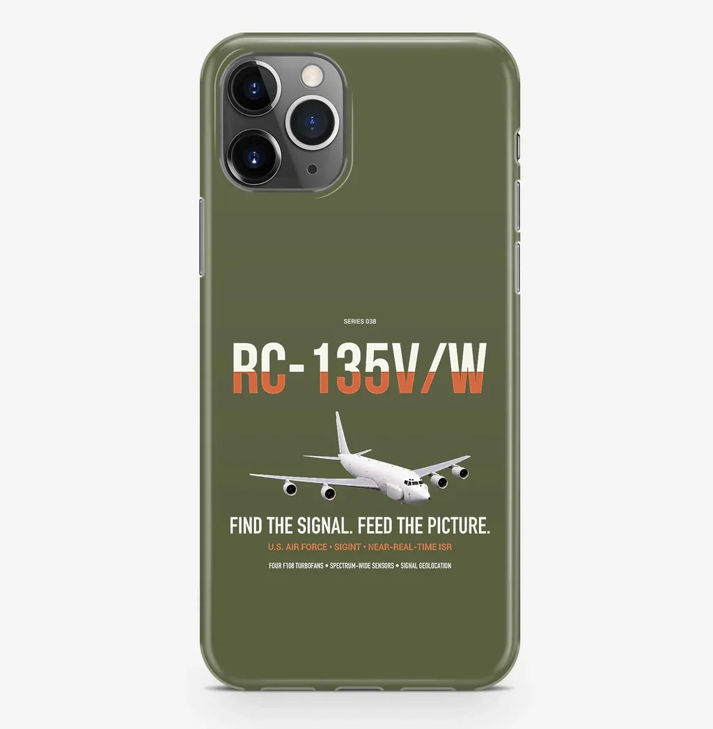 RC-135V W Rivet Joint design on green army magsafe iphone case, for iPhone Pro Max