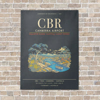 Thumbnail for Canberra Airport CBR - Canvas Framed - Gray